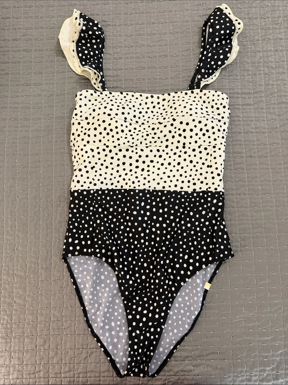 Black & White Polka Dot One-Piece Swimsuit - Picture 1 of 1